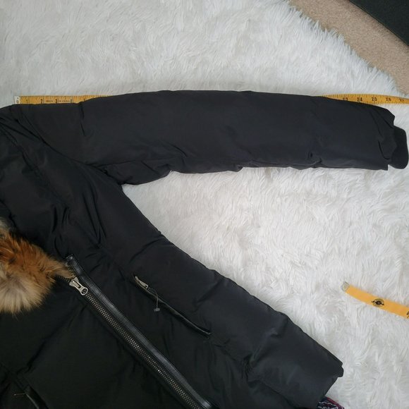 Mackage Black Down Coat with Natural Fur Signature Mackage Collar - Size S - Picture 9 of 16